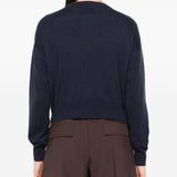 Brunello Cucinelli Navy Ribbed Cashmere Cardigan