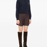 Brunello Cucinelli Navy Ribbed Cashmere Cardigan