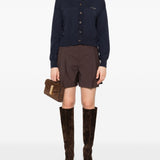 Brunello Cucinelli Navy Ribbed Cashmere Cardigan