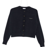 Brunello Cucinelli Navy Ribbed Cashmere Cardigan