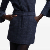 Emporio Armani Blue Tweed Sequin Skirt