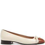 Valentino Off White Toe Cap Ballerina