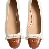 Valentino Off White Toe Cap Ballerina