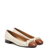 Valentino Off White Toe Cap Ballerina