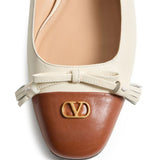 Valentino Off White Toe Cap Ballerina