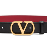 Valentino Garavani Vlogo Signature Reversible Belt In Shiny Calfskin 20mm