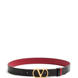 Valentino Garavani Vlogo Signature Reversible Belt In Shiny Calfskin 20mm