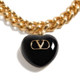 Valentino Garavani Black Heart Charm Bracelet