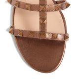 Valentino Garavani Rockstud Low Slide Sandal in Laminated Nappa Leather
