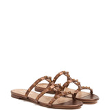 Valentino Garavani Rockstud Low Slide Sandal in Laminated Nappa Leather