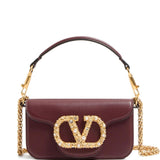 Valentino Garavani Locò Small Shoulder Bag In Calfskin With Jewel Logo