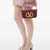 Valentino Garavani Locò Small Shoulder Bag In Calfskin With Jewel Logo
