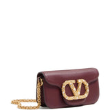 Valentino Garavani Locò Small Shoulder Bag In Calfskin With Jewel Logo