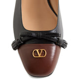 Valentino Garavani Black Square Toe Flats