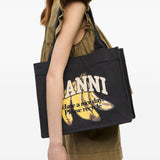 Ganni Organic cotton large tote bag