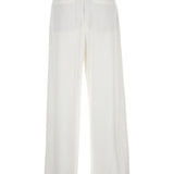 Brunello Cucinelli White Elastic Drawstring Trousers
