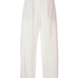 Brunello Cucinelli White Elastic Drawstring Trousers