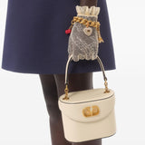 Valentino Navy Embroidered Crepe Couture Dress