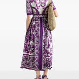 Dolce & Gabbana Majolica print poplin shirt dress