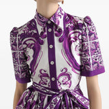 Dolce & Gabbana Majolica print poplin shirt dress