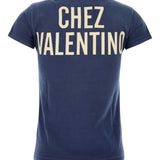 Valentino Navy Lettering Graphic Tee