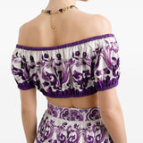 Dolce Gabbana White Maiolica Print Top