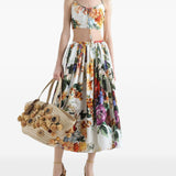 Dolce Gabbana Multicolour Floral Midi Skirt