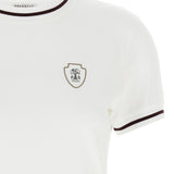 Brunello Cucinelli White Embroidered Logo Tee