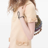 Valentino Beige Bow Detailing Evening Dress