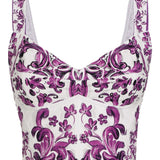 Dolce Gabbana White Maiolica Bustier Top