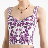 Dolce Gabbana White Maiolica Bustier Top