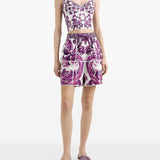 Dolce Gabbana White Maiolica Bustier Top