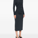 Brunello Cucinelli Dark Blue Gathered Dress