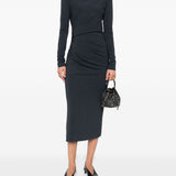 Brunello Cucinelli Dark Blue Gathered Dress