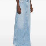 Diesel Lightblue MaxiDenim StraightHem Longline Skirt