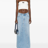 Diesel Lightblue MaxiDenim StraightHem Longline Skirt