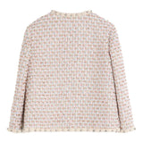 Valentino Pink Embroidered Ribbon Tweed Jacket