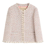 Valentino Pink Embroidered Ribbon Tweed Jacket