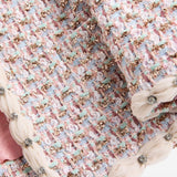 Valentino Pink Embroidered Ribbon Tweed Jacket