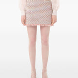 Valentino Pink Rhinestone Embellishment Skirt