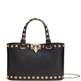 Valentino Garavani Mini Rockstud Shopping Bag in Garnet Calfskin