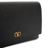 Valentino Garavani Black Logo Plaque Chain Bag Flap Closure