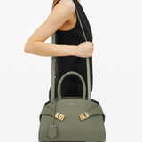 Ferragamo Ash Grey Hug Handbag GanciniSignatureBuckle
