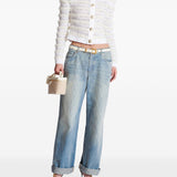 Balmain Long-sleeved tweed-effect knit cardigan