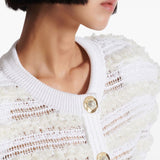 Balmain Long-sleeved tweed-effect knit cardigan