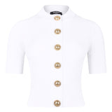 Balmain Ribbed buttoned top