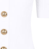 Balmain Ribbed buttoned top