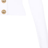 Balmain White Cable Knit Cardigan