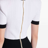 Balmain Two-tone twisted knit bodycon dress