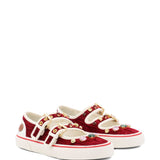 Valentino Garavani Dark Red Buckle Sneakers